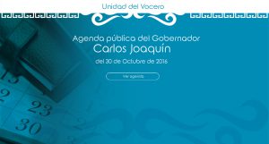 agenda publica del gobernador, gobernador carlos joaquin