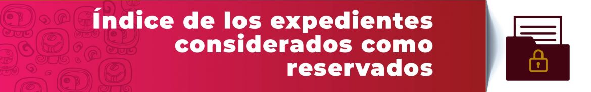 Índice de los expedientes considerados como reservados